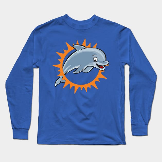 Miami Dolphins Long Sleeve T-Shirt by creativeballoon